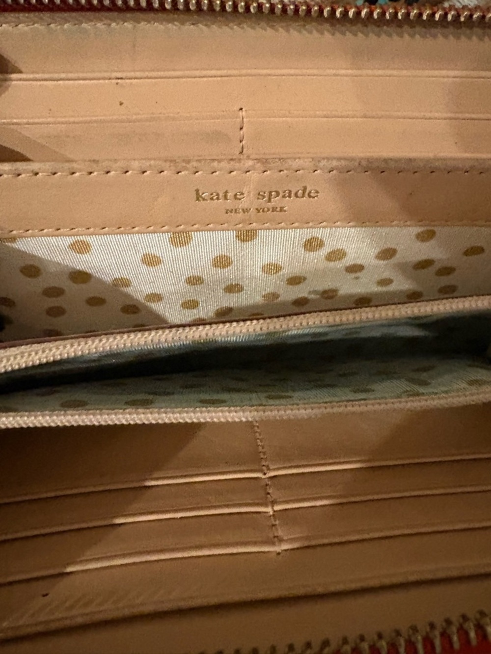 kate spade Orange Zip-Around Leather Wallet - Picture 3 of 5